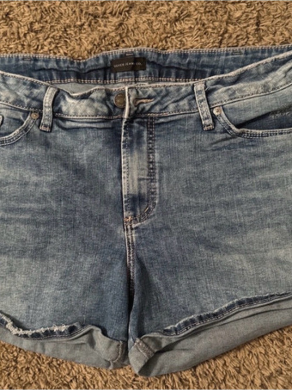 Silver Jeans Light Blue Denim Roll-Hem Shorts